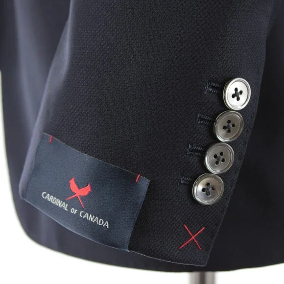 Cardinal of Canada NWT 100% Wool Sport Coat Size 38S US In Solid Navy Blue